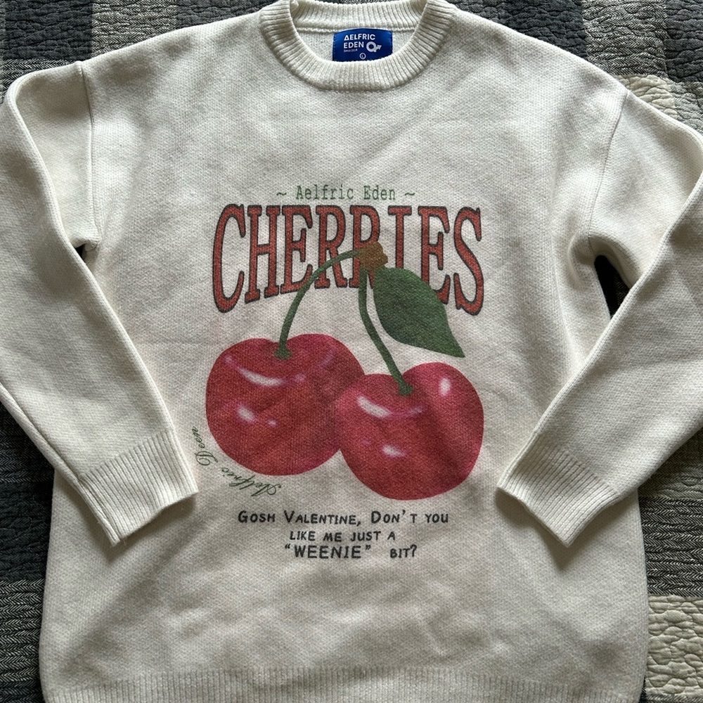 Aelfric Eden White Cherries Knit Sweater